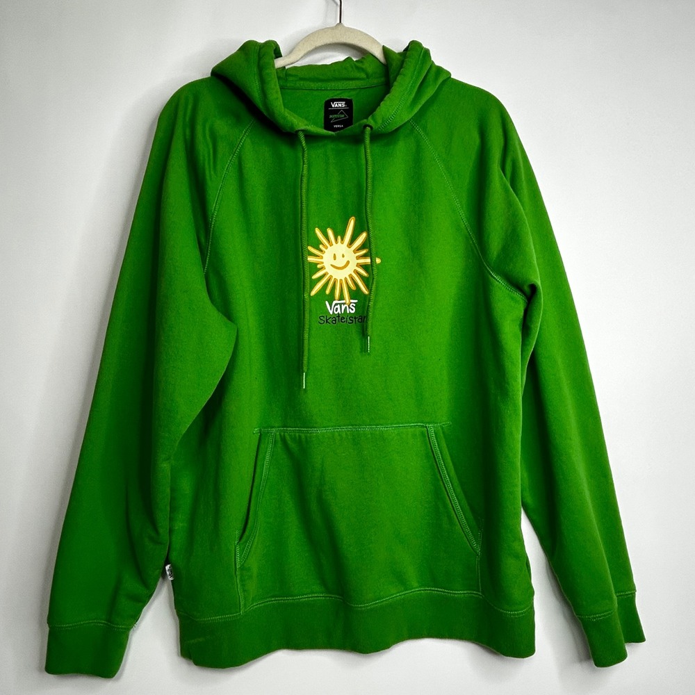 Vans x Versa Skateistan Sun Graphic Hoodie Green Pullover Streetwear Skate Large